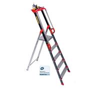 Escabeau 5 marches Pro'UP, marchepied en aluminium pliable, sécurisé avec rampes,