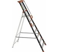 Escabeau 7 marches Pro'UP, marchepied en aluminium pliable, sécurisé avec rampes, plateforme 140cm, hauteur travail max 340cm, garantie 5 ans