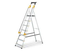 Escabeau 7 marches DURAMP alu pliable sécurisé plateforme Hostrom