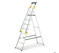 Escabeau 8 marches DURAMP alu pliable sécurisé plateforme Hostrom