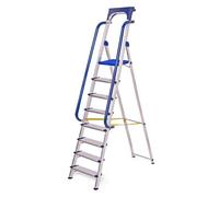 Escabeau 8 marches SECURE pro alu sécurisé plateforme 182cm Hostrom