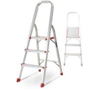 Escabeau à 3 marches BM TOOLS BMT-ESC3-ALU - Haut. de Travail : 59 cm - Prend Peu de Place et se Range Facilement - en Aluminium