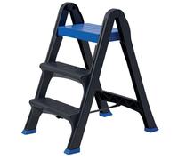 Escabeau à 3 marches - L 70 x l 47 x H 78 cm - Gris et bleu