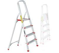 Escabeau à 4 marches BM TOOLS BMT-ESC4-ALU - Haut. de Travail : 79 cm - Prend Peu de Place et se Range Facilement - en Aluminium