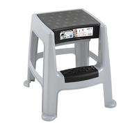 Escabeau avec coffre de rangement - gris et noir