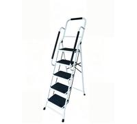 Escabeau avec main courante BM Médical ESC-5-MC-RENFORT, 5 marches - Échelle multi-usage Intérieur/Extérieur, avec renfort