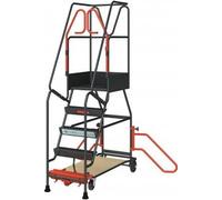 Escabeau de rayonnage 5 marches à immobilisation automatique 150 kg - - 830008810