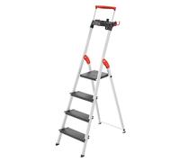 Escabeau de sécurité pliable en aluminium 4 marches larges Hailo L100