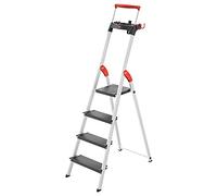 Escabeau de sécurité Pliable en Aluminium 4 marches Larges Hailo L100