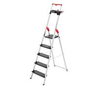 Escabeau de sécurité Pliable en Aluminium 5 marches Larges Hailo L100