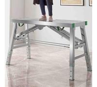 Escabeau de travail pliable robuste en aluminium, pieds en caoutchouc antidérapants, échafaudage en acier, capacité de 362,9 kg, 160 x 40 cm - Idéal pour un usage domestique et professionnel