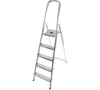 Escabeau domestique pliable Selekta MixAlu - 5 marches - Hauteur plateforme 2,81 m