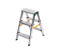 Escabeau Double 3 Marches Aluminium Pliable 65 cm - Marchepied Stable Antidérapant Charge 150 kg pour Bricolage et Travaux