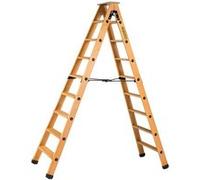 Escabeau double accès bois 2x8 marches + tablette CENTAURE - 483608 G