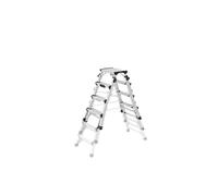 Escabeau double accès professionnel télescopique 2x6 marches adapté aux escaliers D100