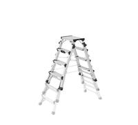 Escabeau double accès professionnel télescopique 2x6 marches adapté aux escaliers HAILO D100