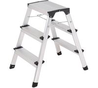 Escabeau double pliable en aluminium - TOOLCRAFT - 2 x 3 niveaux - Alliage d'aluminium - Pieds antidérapants