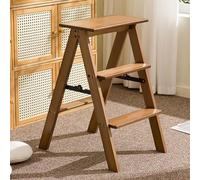 Escabeau-échelle Pliable, Tabouret en Bois À 3 Marches for Cuisine, Chaise De Salle À Manger, Escalier Léger Et Polyvalent, for La Maison Et La Cuisine