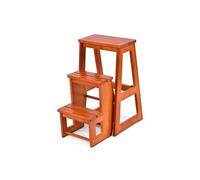 escabeau échelle giantex pliant taille déplié: 57x38x65cm, 3 marchepieds tabouret escamotable en bois de sapin G