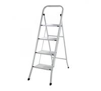 Escabeau en acier 4 marches pliable blanc - Echelle D17215
