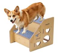 Escabeau en bois antidérapant pour chien sur le lit | Escaliers pour chats, canapé, lit, zones intérieures, table, voiture, chat, chiot, et aussi animal âgé