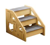 Escabeau en bois pour animaux de compagnie - Escalier à 3 marches pour lit de chien | pour petits chiens, personnes âgées, chiots, appartement, balcon, terrasse