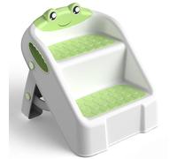Escabeau Enfant Marche Pied Pliable pour Enfant, Tabouret 2 Marches pour Bébé, Rehausseur Stable, Multifonction et Antidérapant Parfait pour Cusine, Apprentissage, Salle de Bain, de la Propreté