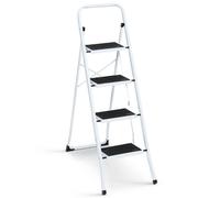 Escabeau marchepied pliable 4 marches antidérapantes avec garde corps