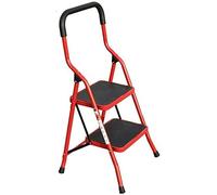 Escabeau multifonction pliable en métal léger télescopique pour usage domestique Design compact et sécurisé Rouge