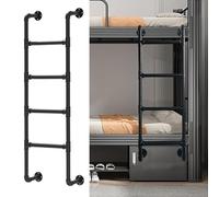 Escabeau noir pour lits superposés pour la sécurité de la maison hauteur 71"/75"/79"/83"/87"/91" pour grenier balcon appartement hôtel échelle murale d'urgence pour escalade et incendie(131cm/52in)