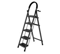 Escabeau Pliable à 5 marches - Antidérapant - Multifonction - pour la Maison, la Cuisine et l'extérieur,Noir