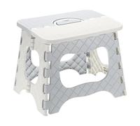 Escabeau Pliable antidérapant Bleu avec poignée, capacité de 165 LB, pour Salle de Bain/Chambre à Coucher(Gray,9.8 x 7.3 x 7.9inch)