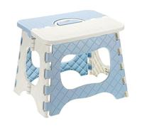 Escabeau Pliable antidérapant Bleu avec poignée, capacité de 165 LB, pour Salle de Bain/Chambre à Coucher(Blue,9.8 x 7.3 x 7.9inch)