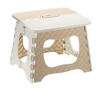 Escabeau Pliable antidérapant Bleu avec poignée, capacité de 165 LB, pour Salle de Bain/Chambre à Coucher(Khaki,11 x 9.3 x 9.1inch)