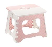 Escabeau Pliable antidérapant Bleu avec poignée, capacité de 165 LB, pour Salle de Bain/Chambre à Coucher(Pink,11 x 9.3 x 9.1inch)