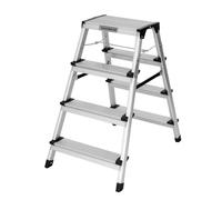 Escabeau Pliable Double Face avec Plateforme en Aluminium - Capacité de 150 kg - Multifonction - Utilisation intérieure et extérieure - TOUGH MASTER (4 marches)