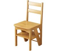 Escabeau pliable en bois 2 en 1 multifonctionnel léger échelle 4 marches tabouret pliable portable escabeau double usage (couleur : bois taille : 37x)