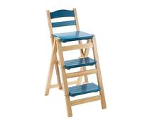 Escabeau pliable en bois, chaise de comptoir, chaise de bar, tabouret 2 en 1, léger, portable, multifonctionnel, escabeau à 3 marches, escabeau double usage, support d'affichage et