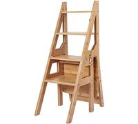 Escabeau pliable en bois massif pour bibliothèque, escabeau à 4 marches à double usage, escalier à 4 marches