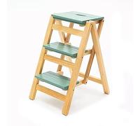 Escabeau pliable en bois - Tabouret polyvalent en bambou pour le rangement et la décoration - Idéal pour bibliothèque, bibliothèque, support de plantes - Design pliable et peu encombrant