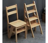 Escabeau pliable multifonction en bois 2 en 1 convertible 4 marches et support de présentation pour la maison, le bureau ou la bibliothèque