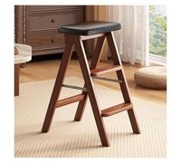 Escabeau pliable robuste, tabouret pliable à 3 marches en bois, tabouret multifonction 3 en 1 convertible avec support de fleurs (style 2)