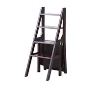 Escabeau Pliant avec Porte-Fleurs et étagère de Rangement Chaise d’escalier de Cuisine intérieure Repose-Pieds pour Banc à Chaussures Tabouret d’échelle Pliable Noir