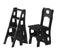 Escabeau Pliant en Bois, Chaise de bibliothèque Portable, Tabouret d'escalade d'intérieur à 4 Niveaux, marchepied Large antidérapant, étagère de Rangement, pour Maison Cuisine Bureau