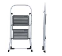WERKA PRO Marchepied 2 Marches Pliable Métal Peint Sécurisé 150 kg | Durable, compact, usage bricolage et maison, garde-corps sécurisé, capacité 150 kg, stabilité excellente