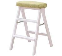 Escabeau portable pliable à 3 marches - Design compact et léger - Pour cuisine et bureau - Chaise multifonction - Blanc - Facile à ranger et à utiliser