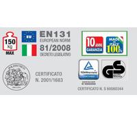 Escabeau Professionnel FACAL Grandes MARCHES DE 120MM - 6 marches - Hauteur de Travail 3,17m - GM6M