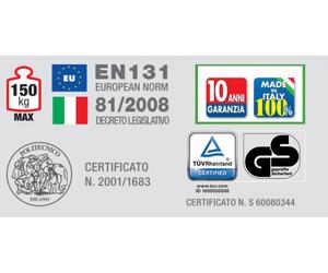 Escabeau professionnel 7 grandes marches de 120mm hauteur de travail 3,39m FACAL - GM/7M