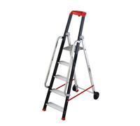 Hailo - Escabeau Professionnel de Chantier Roulant Pliable en Aluminium 5 marches Hailo