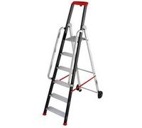 Escabeau professionnel de chantier roulant pliable en aluminium 6 marches Hailo G